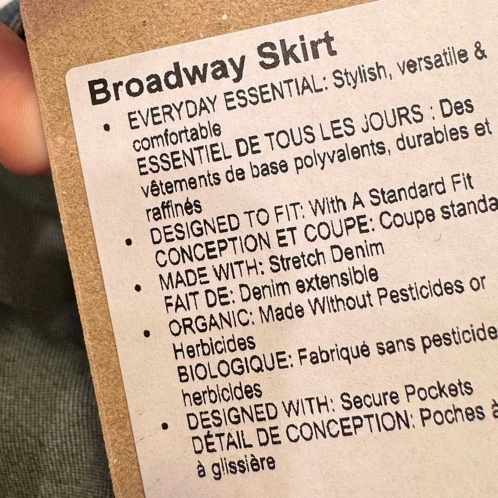 PRANA Organic Denim Front Patch Pockets Broadway Skirt Size 0 NWT